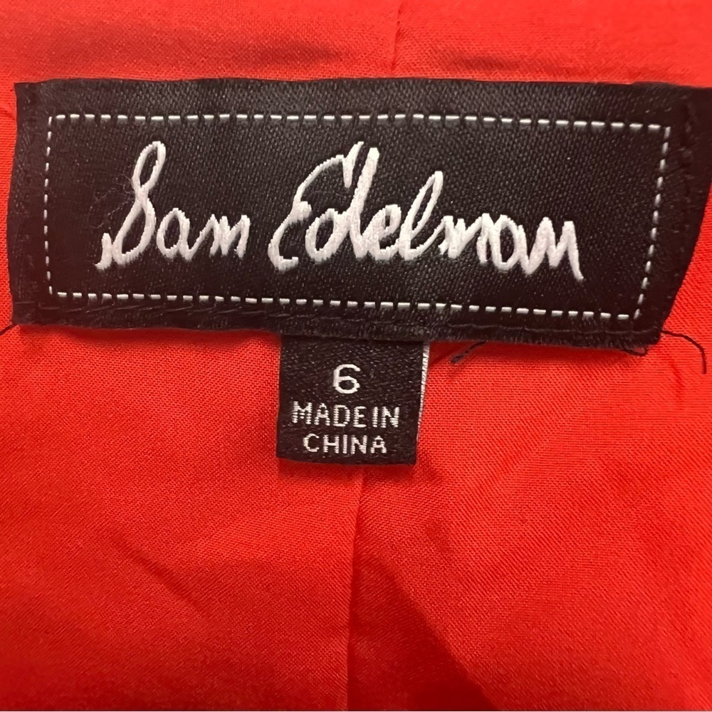 Sam Edelman tiered ruffle flutter sleeve red dress size 6 - Picture 6 of 13